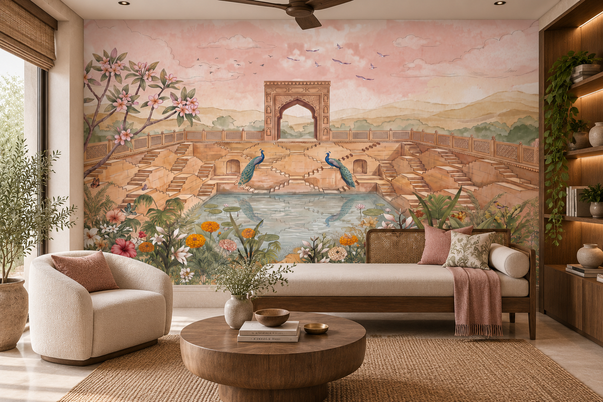 Stepwell Garden Wall Mural - RJM23