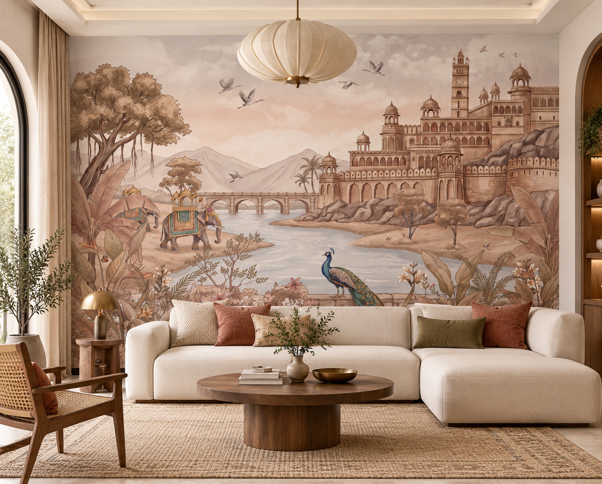 Rajputana River Palace Wall Mural - RJM25