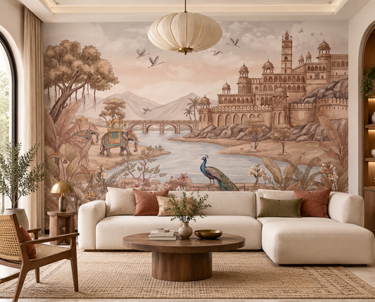 Rajputana River Palace Wall Mural - RJM25