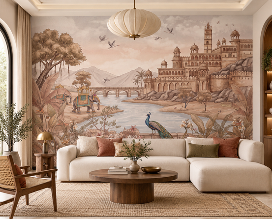 Rajputana River Palace Wall Mural - RJM25