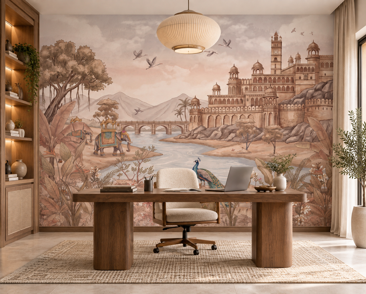 Rajputana River Palace Wall Mural - RJM25