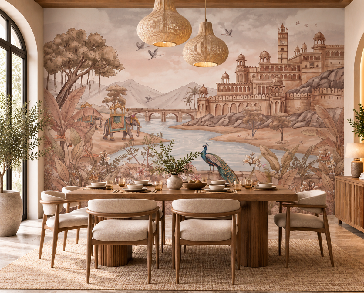Rajputana River Palace Wall Mural - RJM25