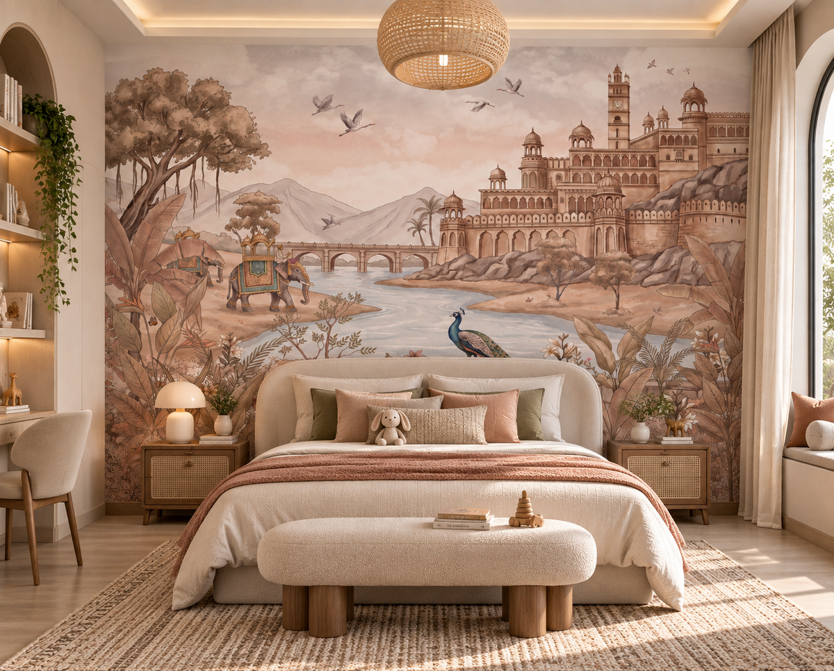 Rajputana River Palace Wall Mural - RJM25