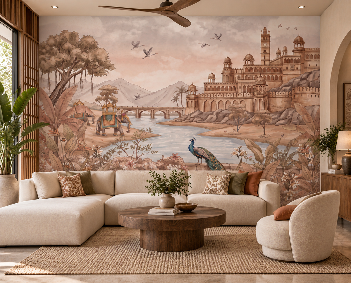 Rajputana River Palace Wall Mural - RJM25