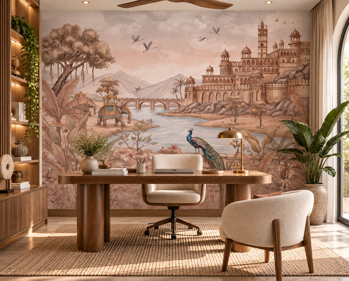 Rajputana River Palace Wall Mural - RJM25