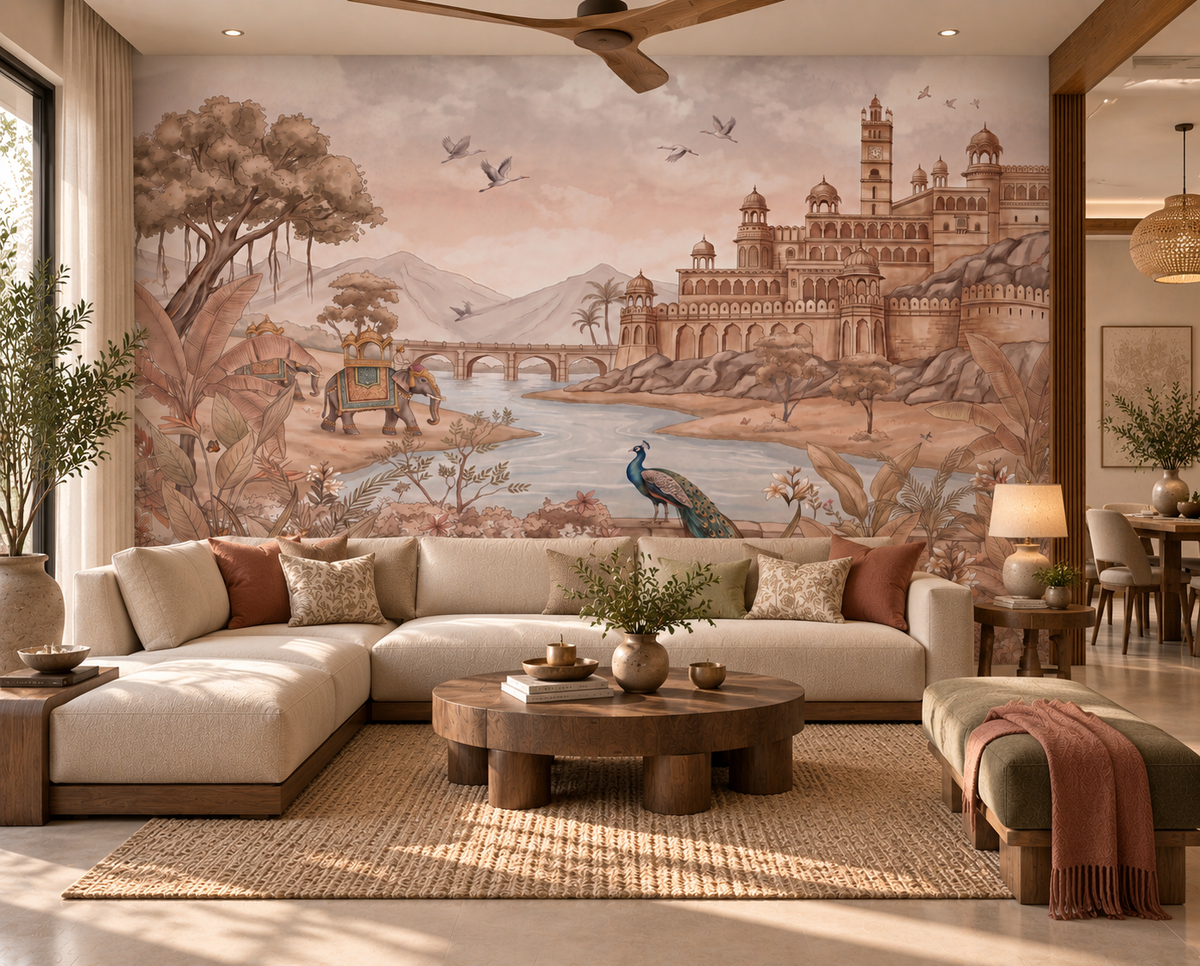 Rajputana River Palace Wall Mural - RJM25