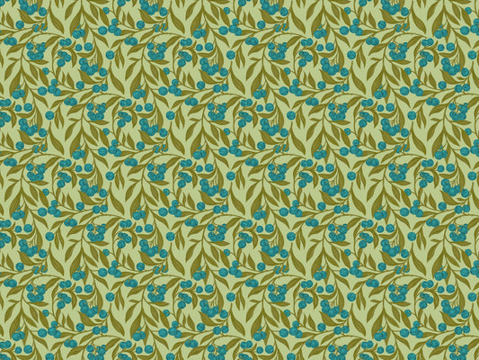 Autumn Berries Blue Wallpaper Murals