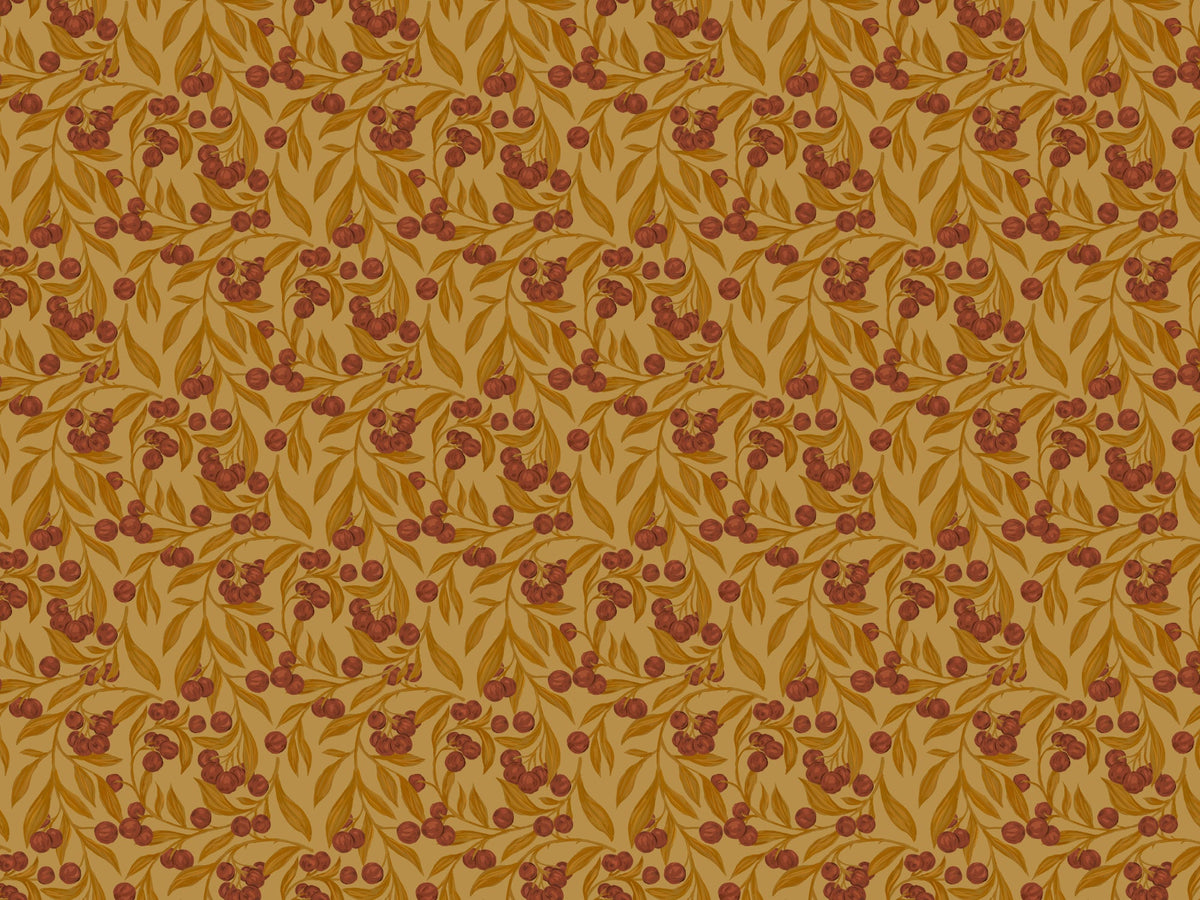Autumn Berries Rustic Wallpaper Murals