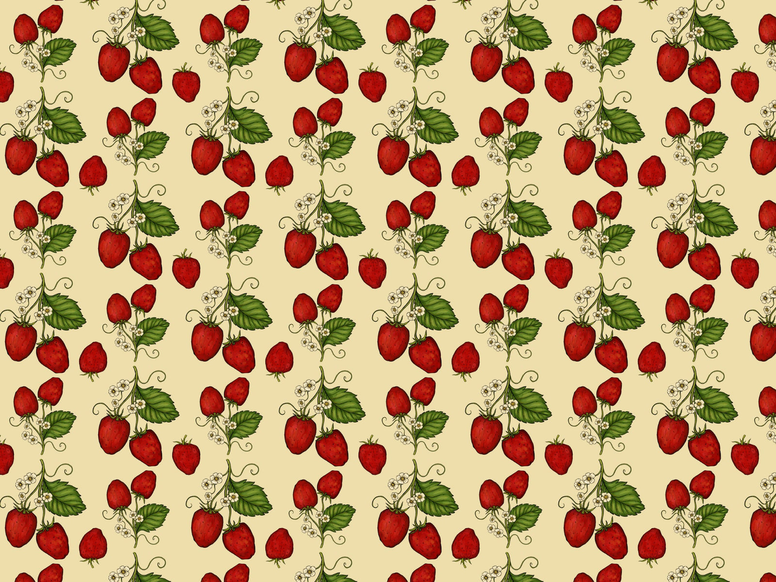 Red Trailing Strawberries Wallpaper