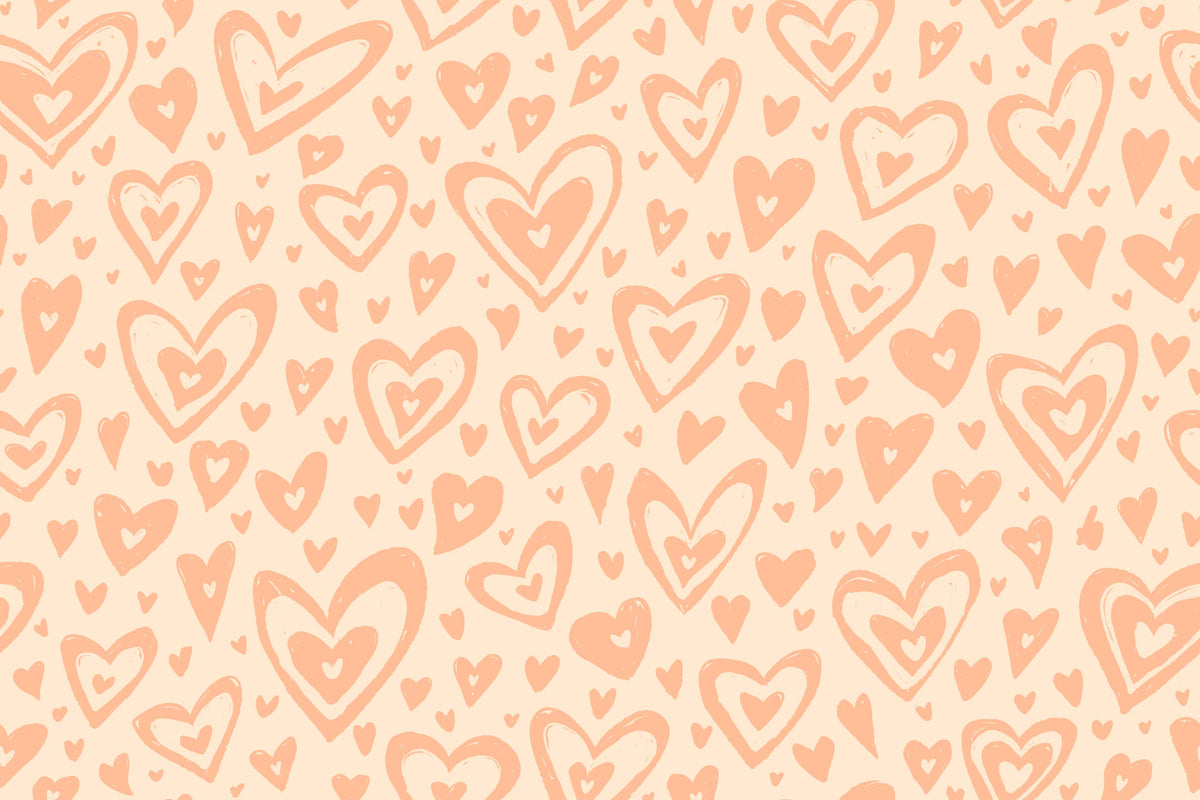 Peach Fuzz Hearts Wallpaper Murals