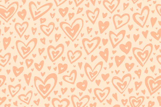 Peach Fuzz Hearts Wallpaper Murals