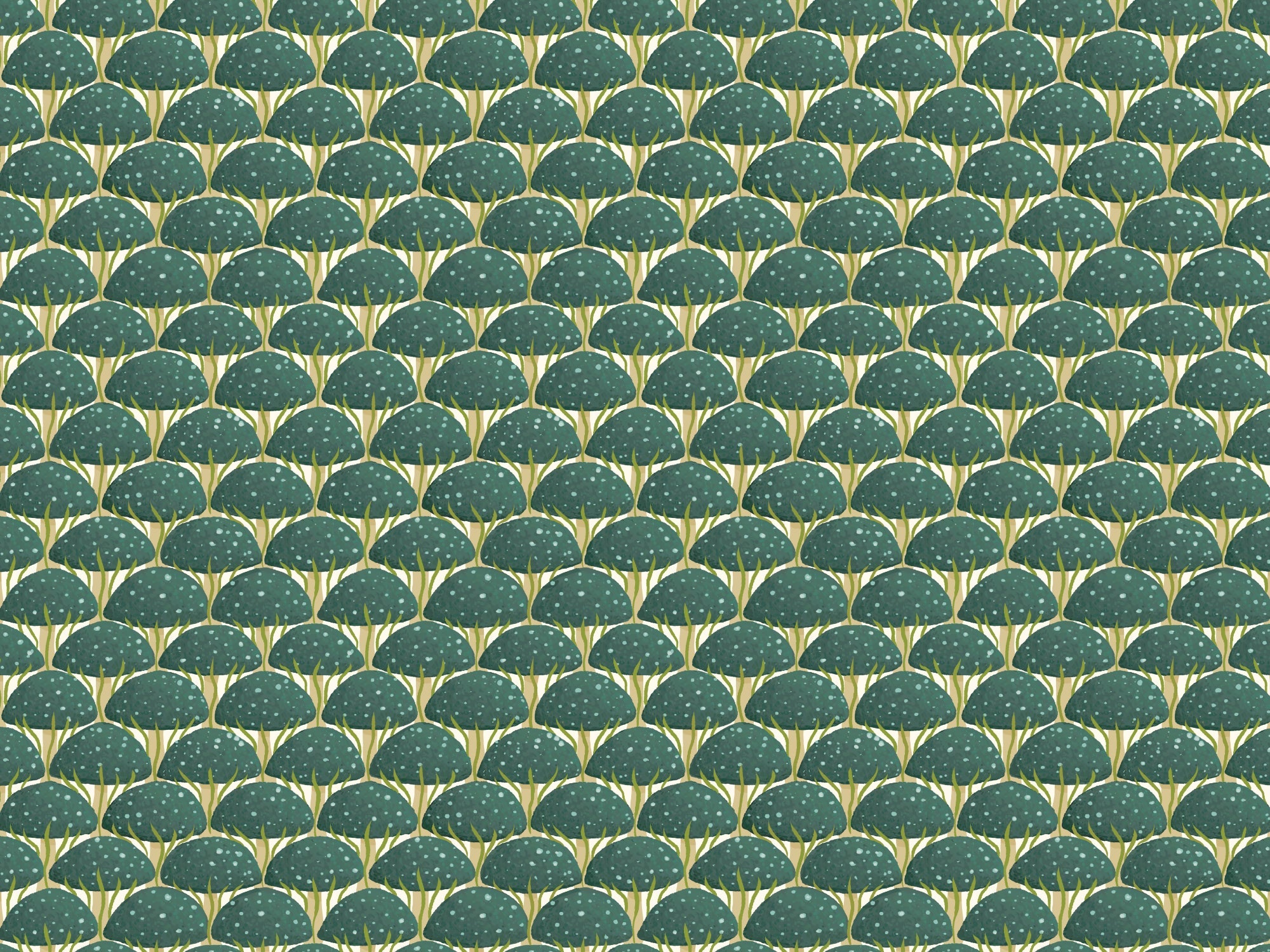 Blue Mushroom Wallpaper in your room — zoomed