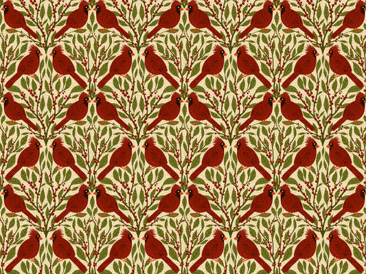 Vintage Red Cardinals Wallpaper Murals