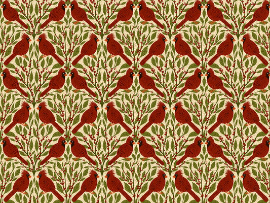 Vintage Red Cardinals Wallpaper Murals