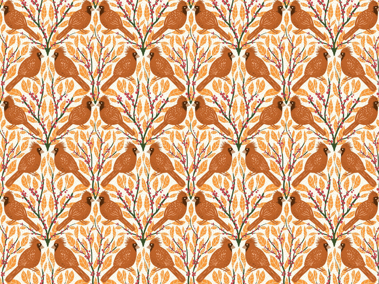 Yellow Cardinals Wallpaper Murals