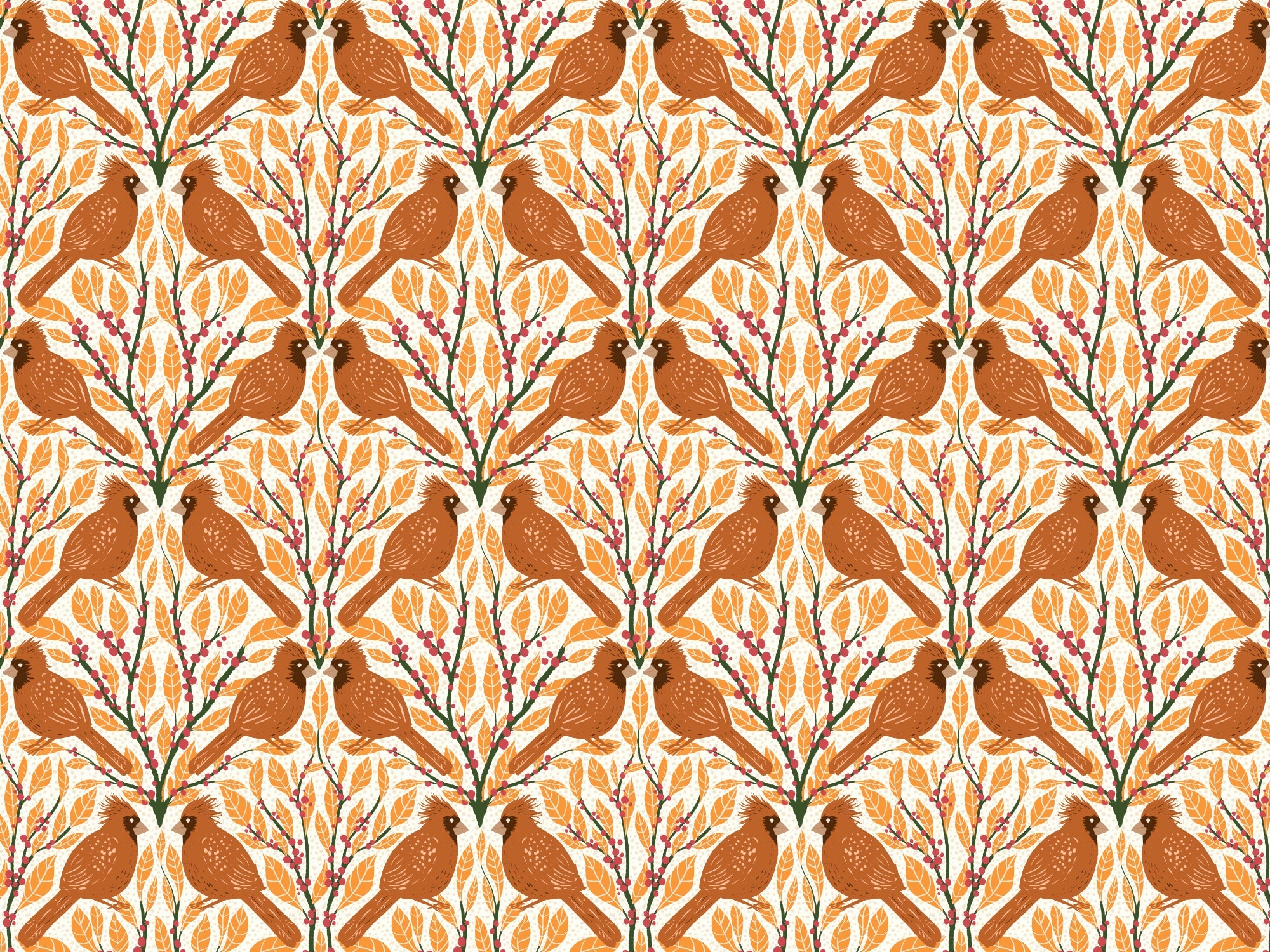 Yellow Cardinals Wallpaper Murals