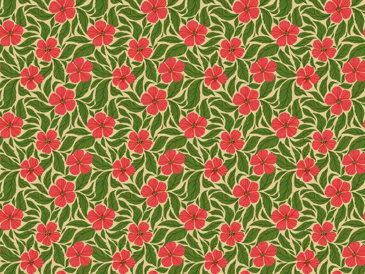 Pink Flowers Dance Wallpaper in your room — zoomed