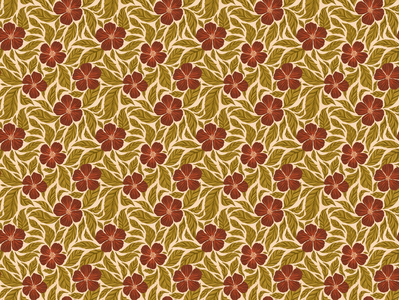 Vintage Flowers Dance Wallpaper