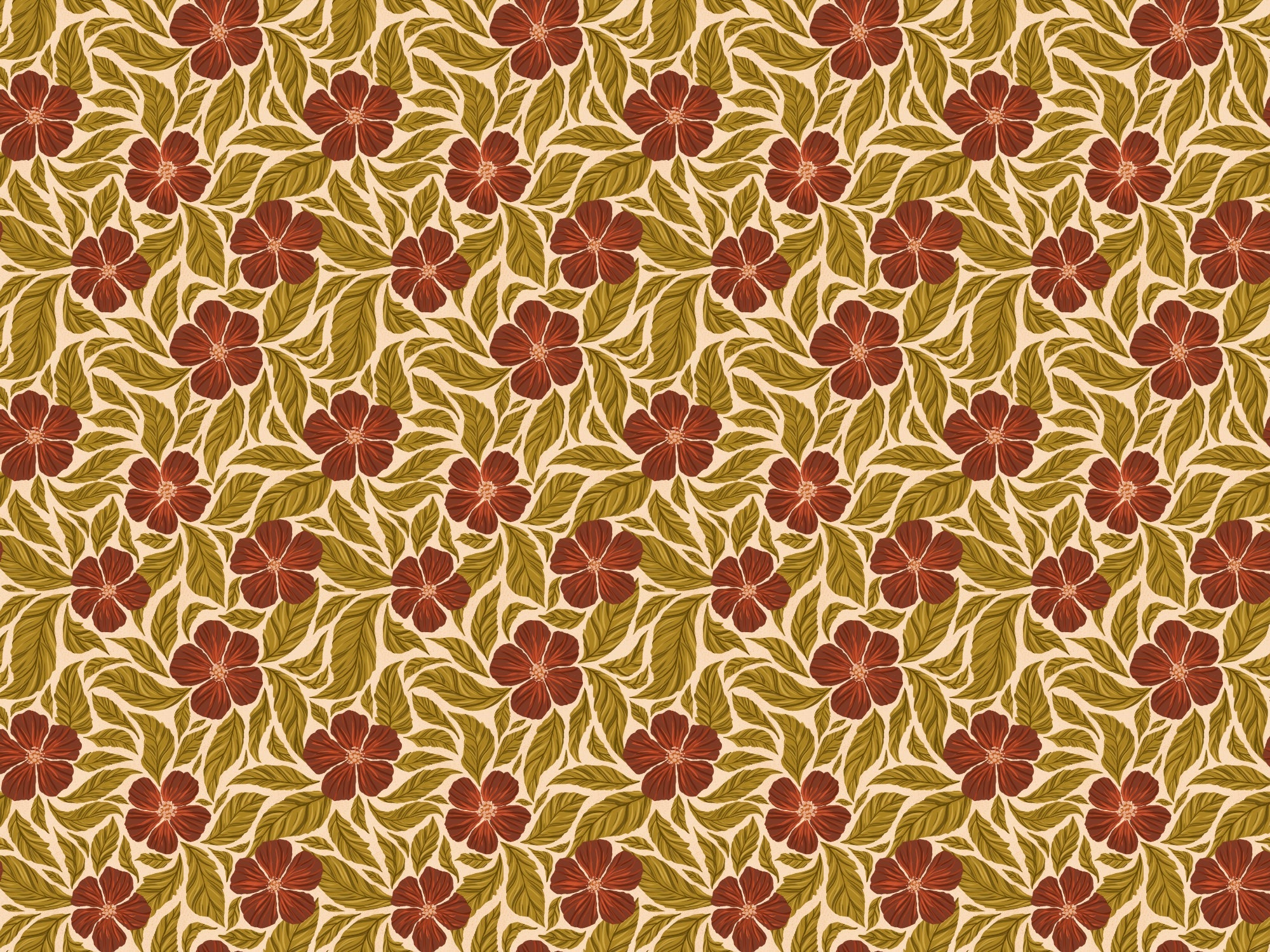Vintage Flowers Dance Wallpaper