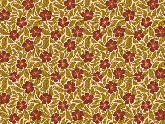 Vintage Flowers Dance Wallpaper