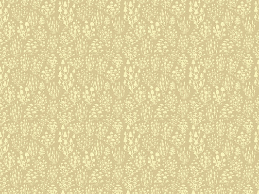 Ditsy Mushrooms Yellow Wallpaper