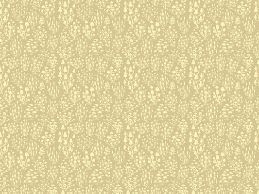 Ditsy Mushrooms Yellow Wallpaper
