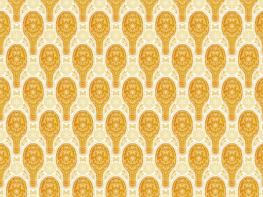 Floral Rockets Golden Yellow Wallpaper