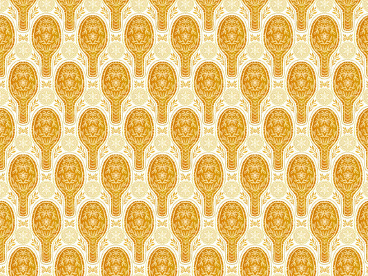 Floral Rockets Golden Yellow Wallpaper