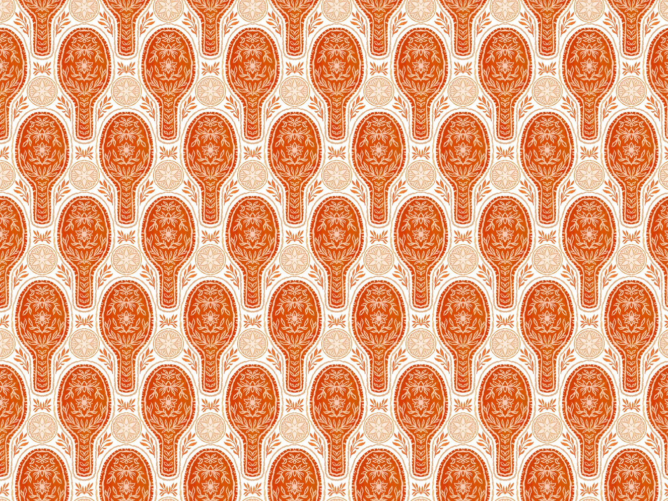 Floral Rockets Red Wallpaper