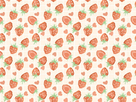 Heartful Strawberries Wallpaper Murals