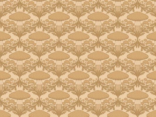 Beige Heritage Mushroom Wallpaper
