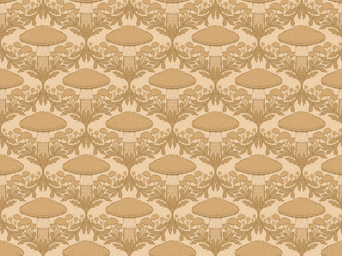 Beige Heritage Mushroom Wallpaper
