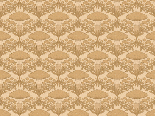 Beige Heritage Mushroom Wallpaper