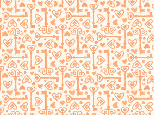 Key to The Heart Peach Wallpaper