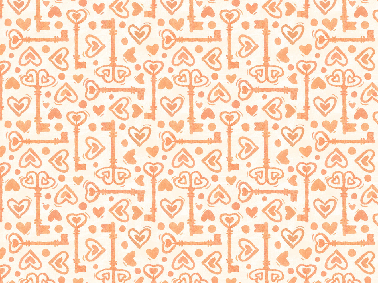 Key to The Heart Peach Wallpaper