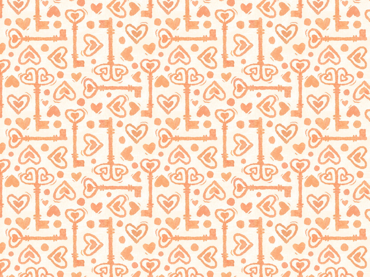 Key to The Heart Peach Wallpaper