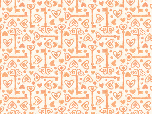 Key to The Heart Peach Wallpaper