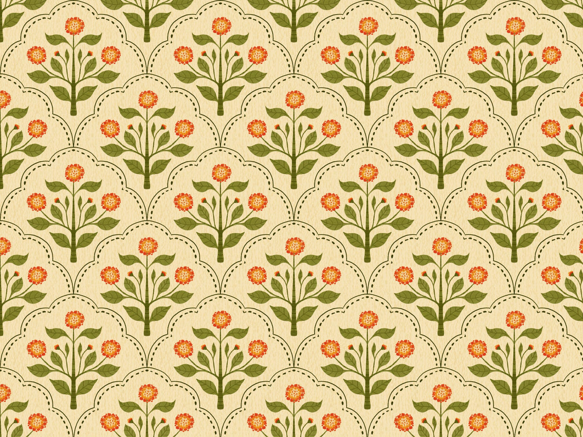 Orange Lantana Flowers Wallpaper