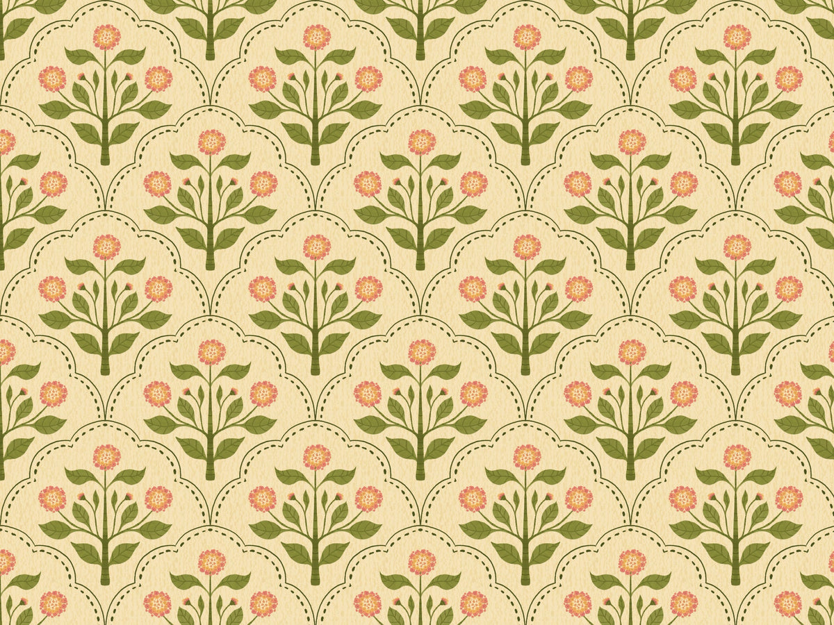Pink Lantana Flowers Wallpaper in your room — zoomed