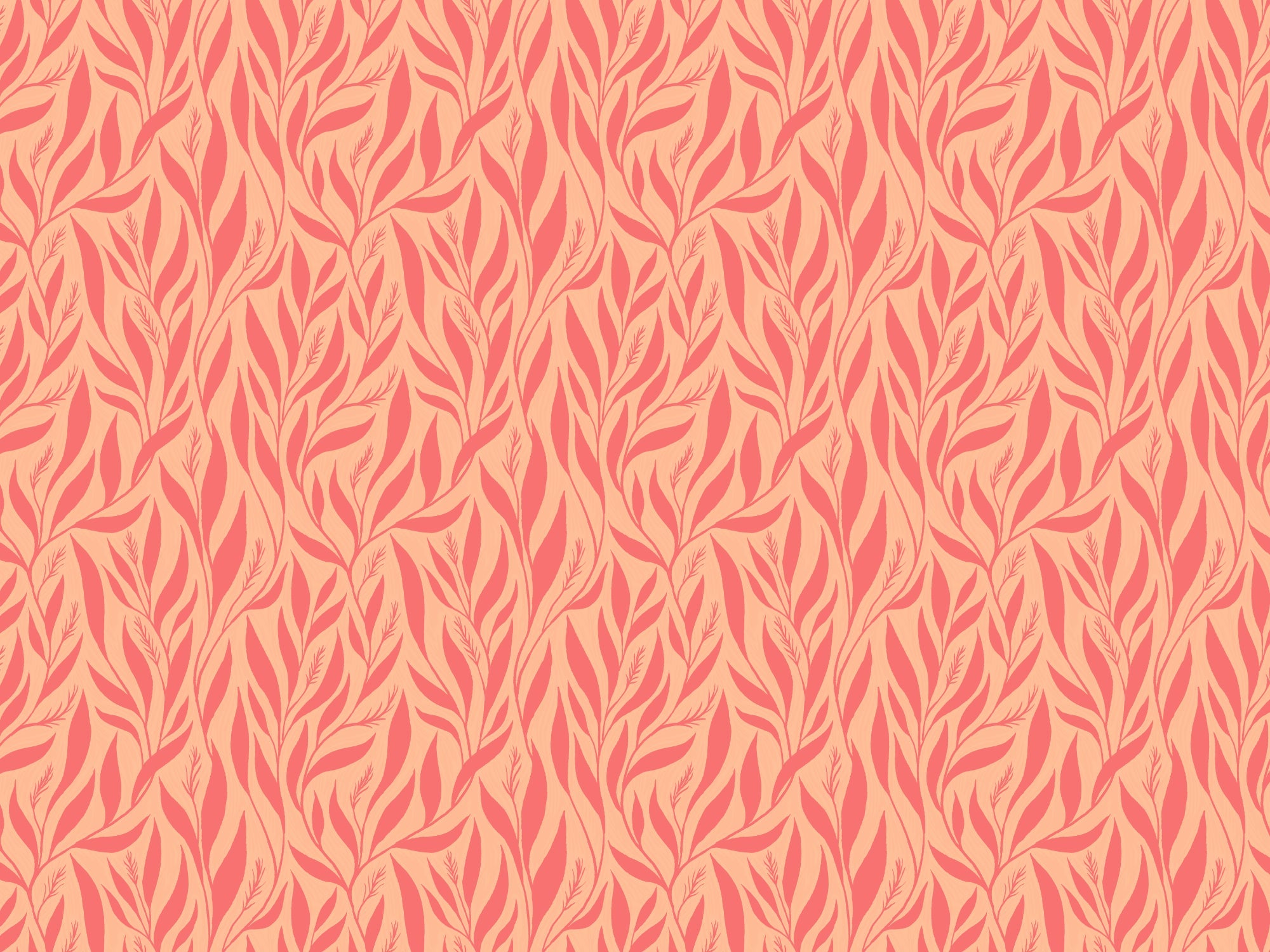 Peach and Pink Leavescapes Wallpaper