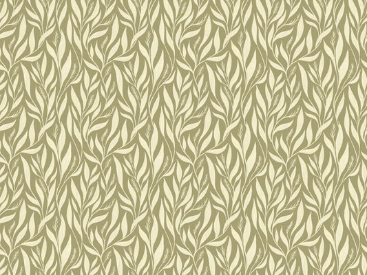 Sage Green Leavescapes Wallpaper