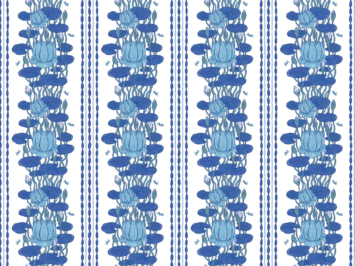 Lotus Stripe Wallpaper for Walls in your room — zoomed