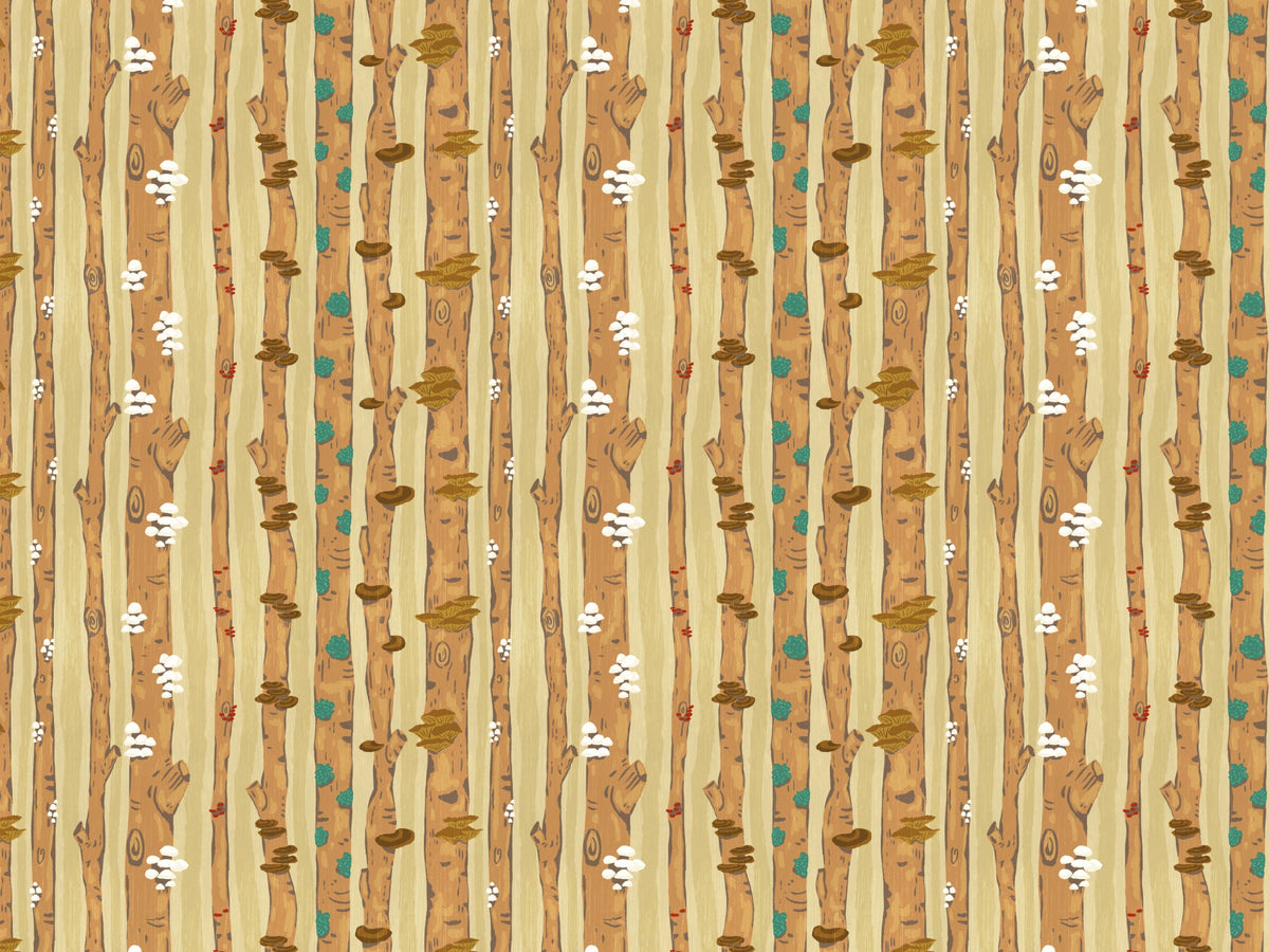 Mushrooms on Tree Trunks Wallpaper in your room — zoomed