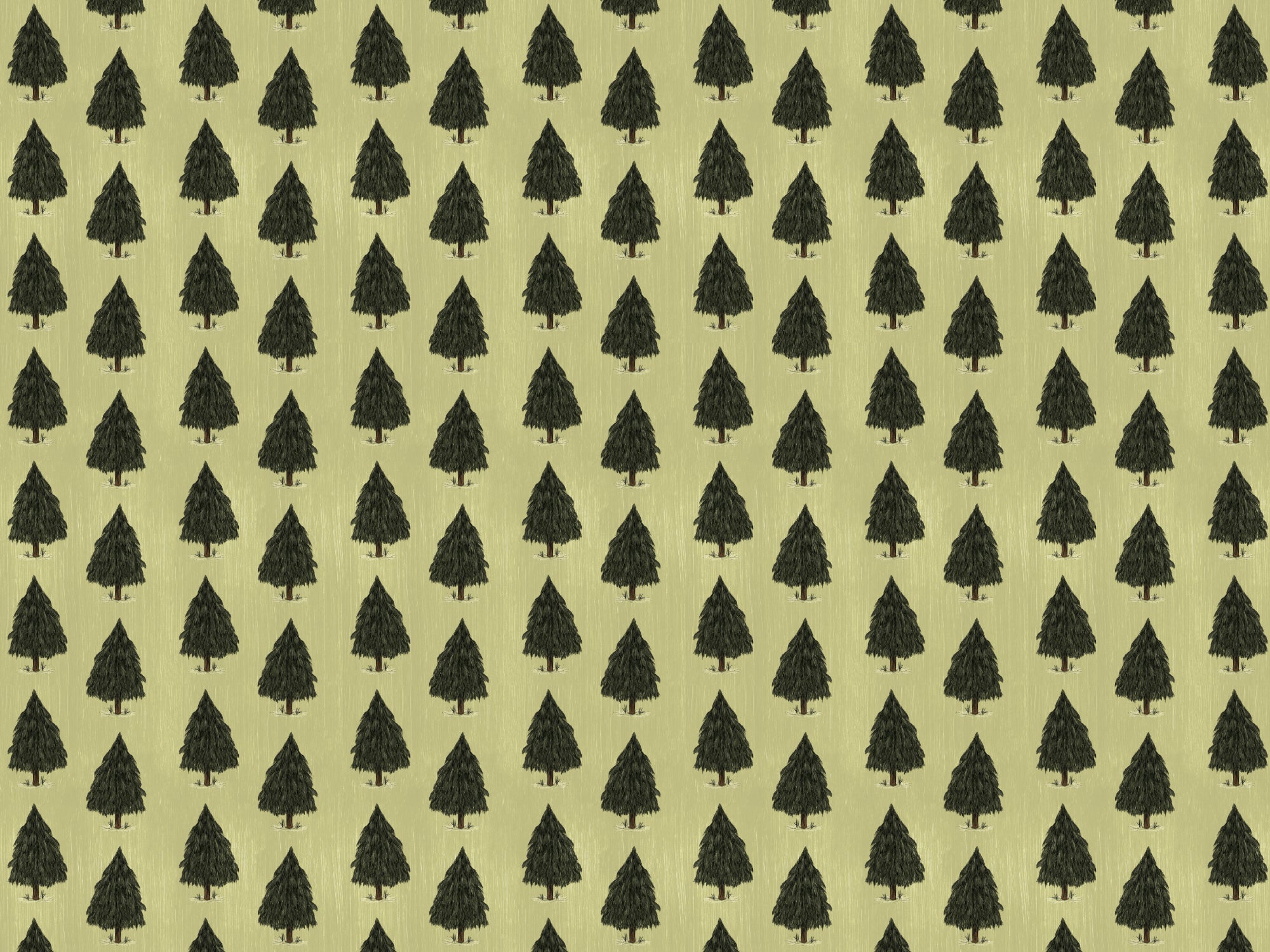 Green Pine Trees Wallpaper in your room — zoomed