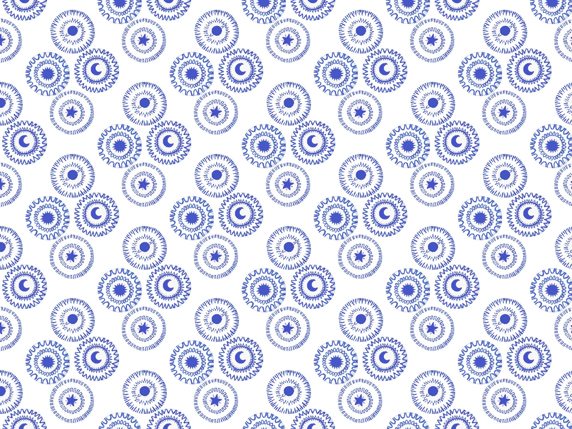 Porcelain Blue Removable Wallpaper in your room — zoomed