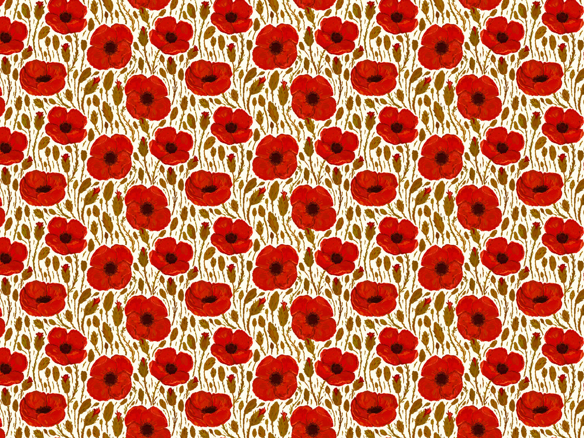 Light Red Poppy Removable Wallpaper in your room — zoomed