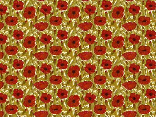 Red Poppy Vintage Wallpaper