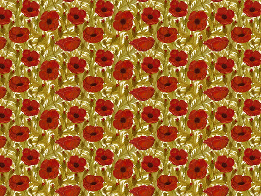 Red Poppy Vintage Wallpaper