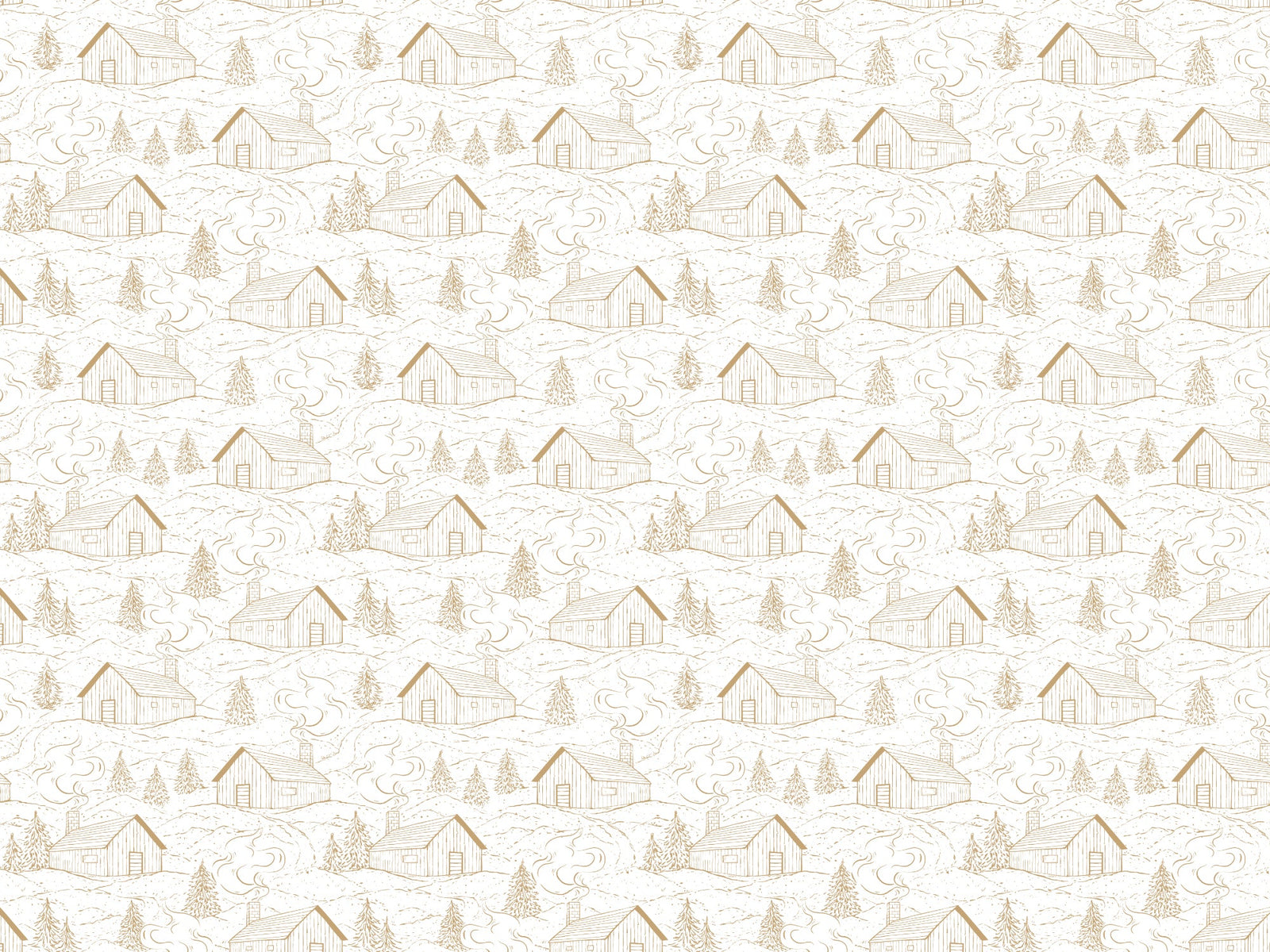 Smokey Cabins Tan Color Wallpaper