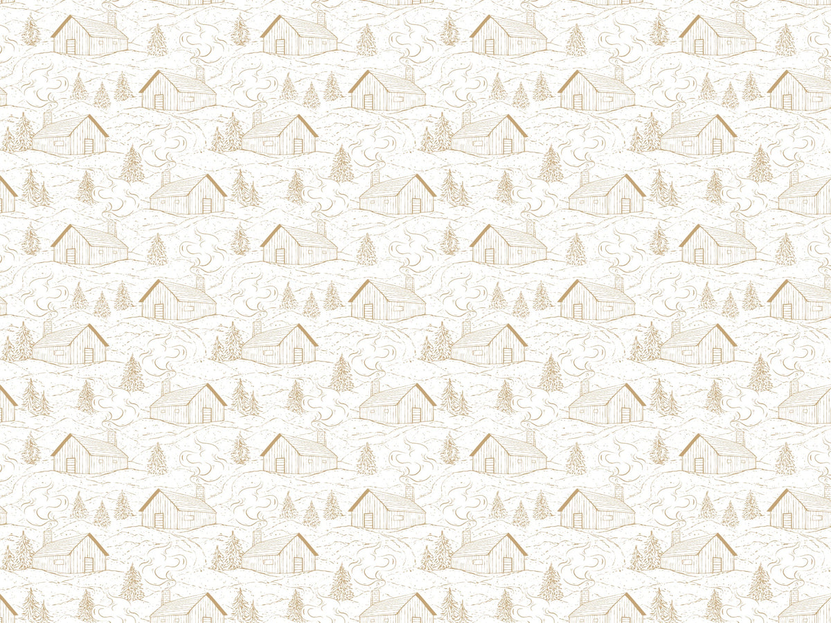 Smokey Cabins Tan Color Wallpaper in your room — zoomed